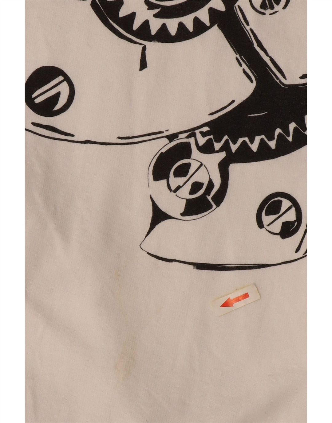 Pulover VINTAGE pentru bărbați, cu grafic, cu fermoar și gât, bumbac alb 2XL