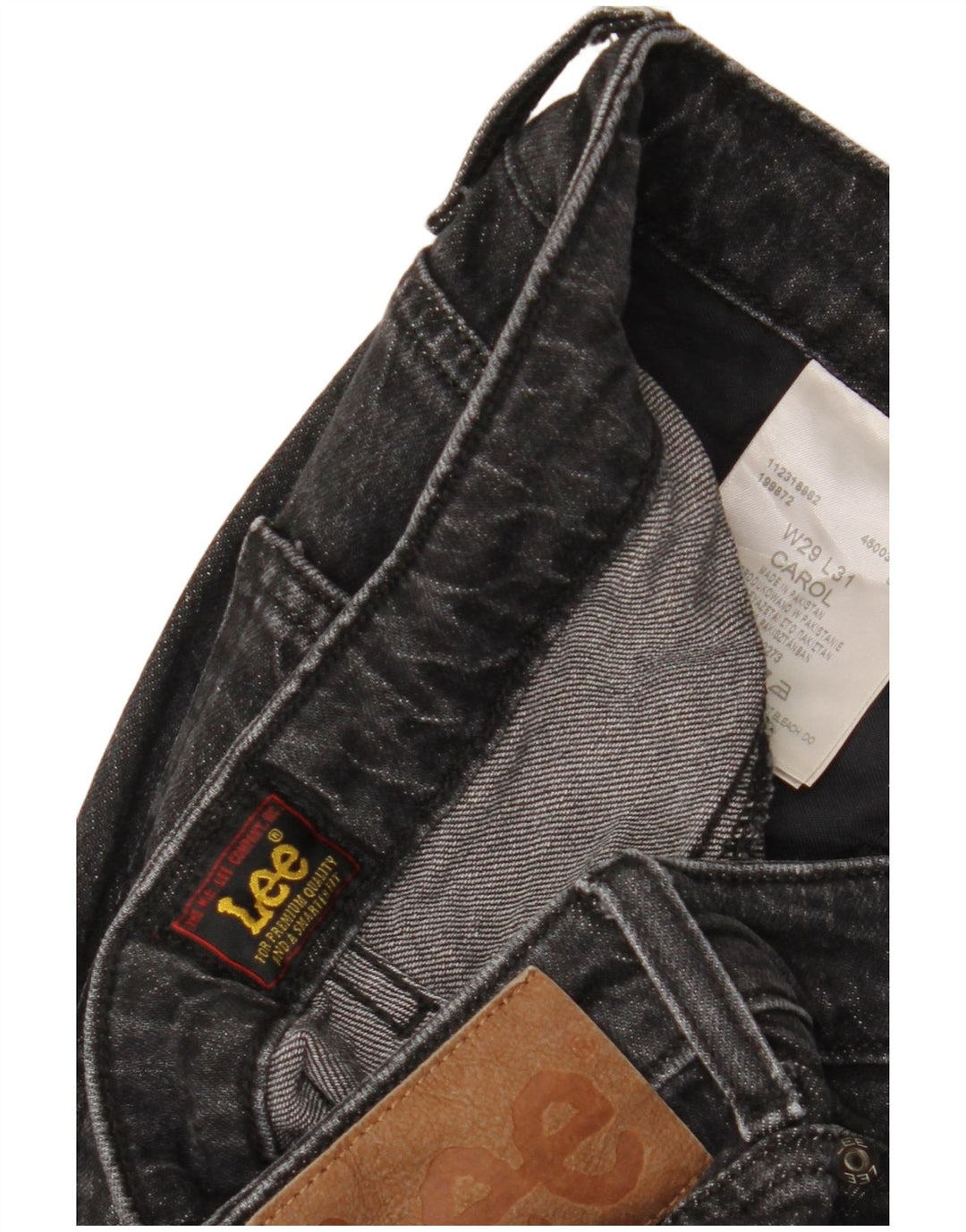 Blugi drepti pentru femei Lee Carol W29 L26 bumbac gri