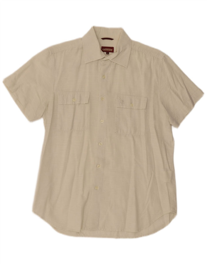 Cămașă cu mânecă scurtă pentru bărbați Carrera, bumbac alb mediu