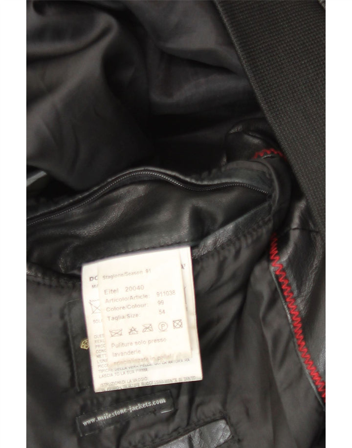 Jachetă Milestone Bomber din piele pentru bărbați IT 54 2XL din piele neagră