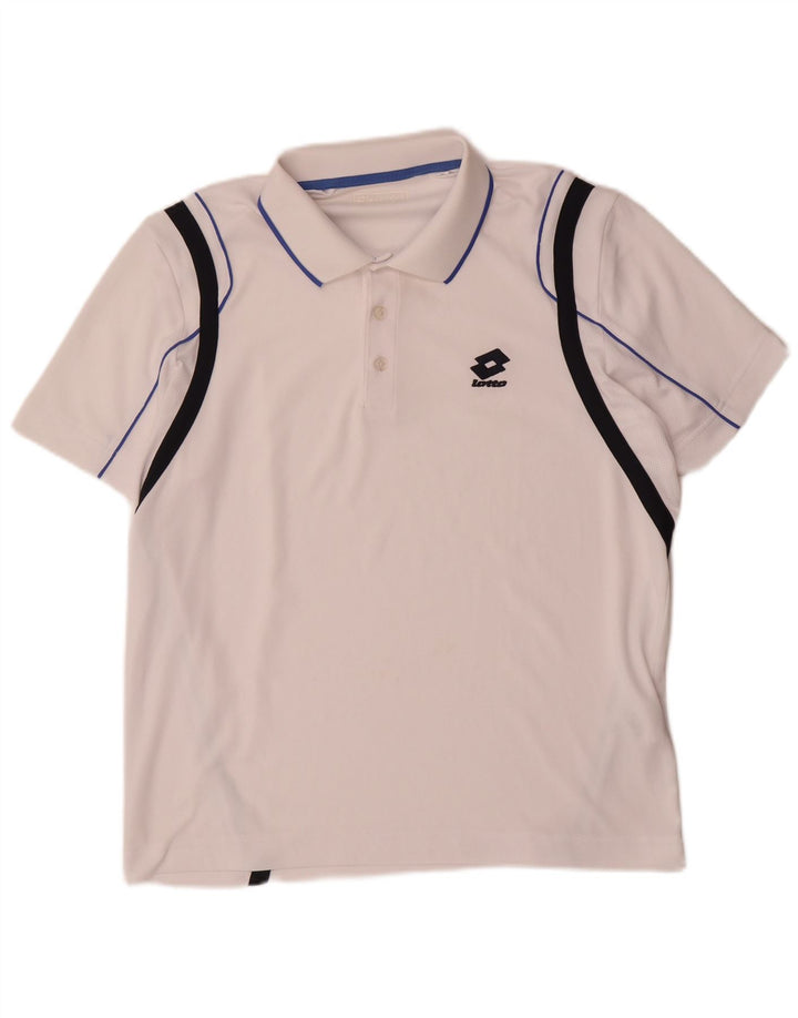 Tricou polo pentru bărbați Lotto, alb mediu, bloc de culoare