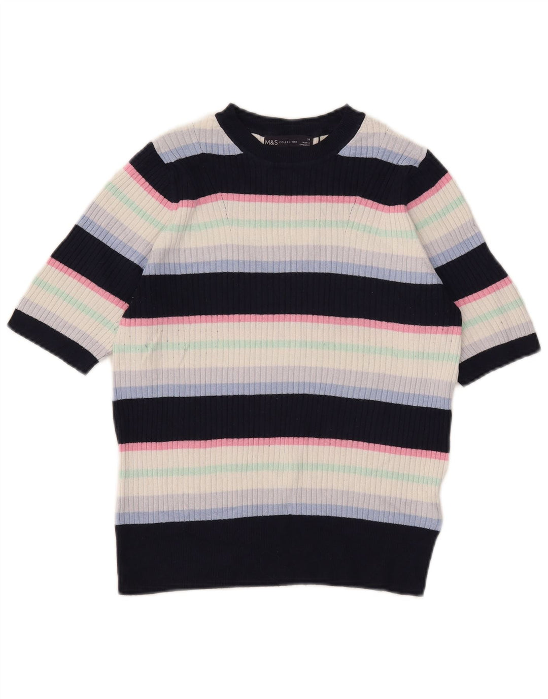 Pulover pentru femei Marks & Spencer cu decolteu cu barca UK 14 Medium Bleumarin