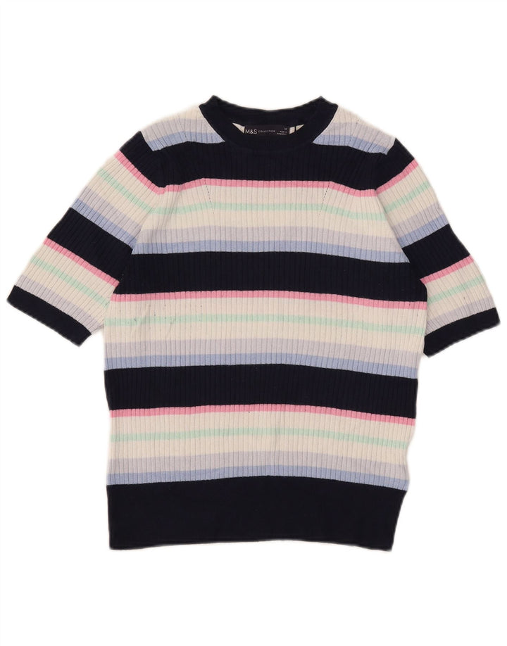 Pulover pentru femei Marks & Spencer cu decolteu cu barca UK 14 Medium Bleumarin