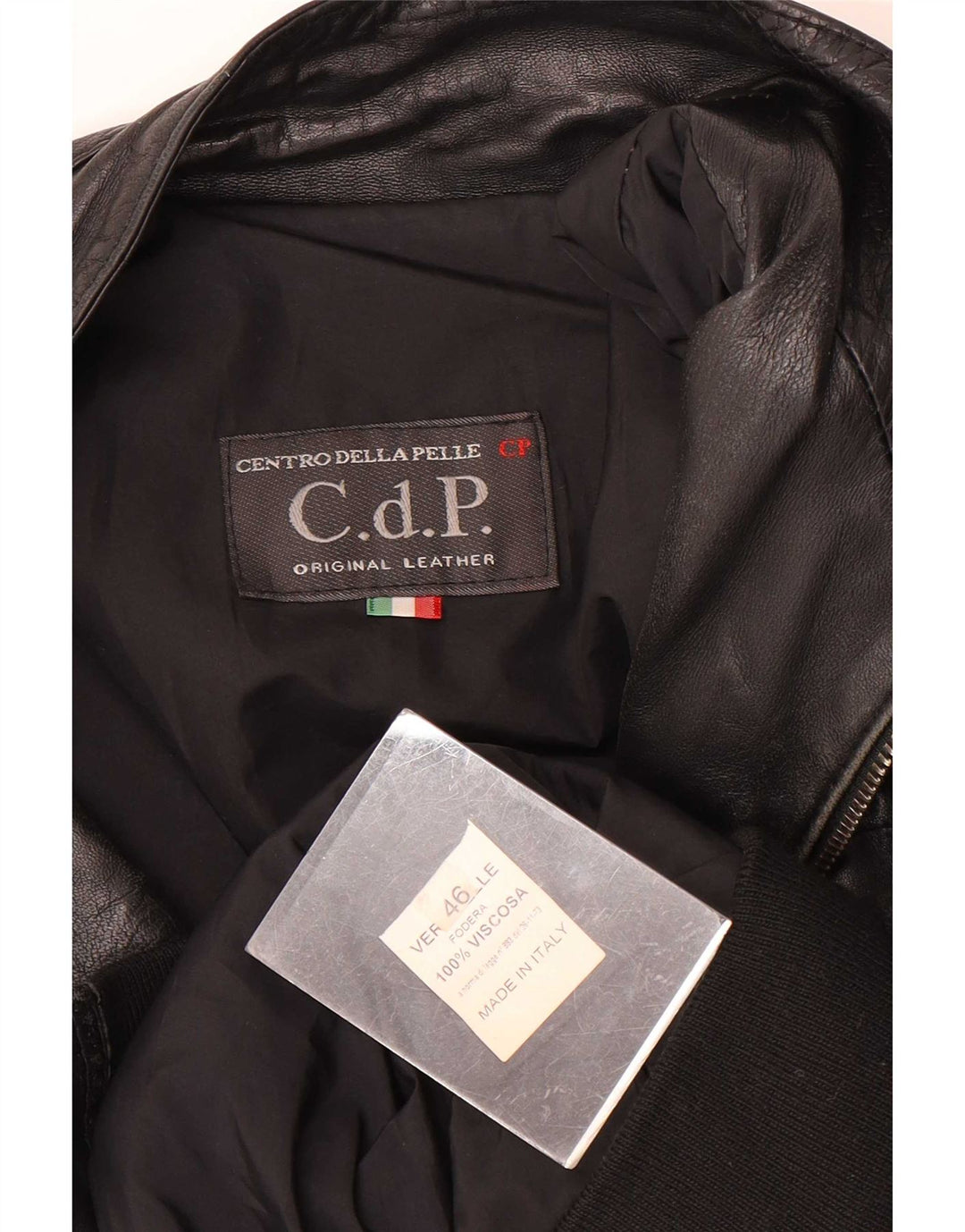 C.D.P. Jachetă de piele pentru bărbați IT 46 Small Black