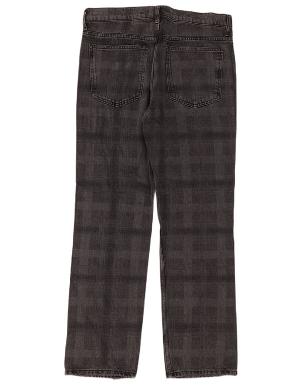 Blugi drepți pentru femei Zara EU 42 Large W32 L31 Grey Check Bumbac