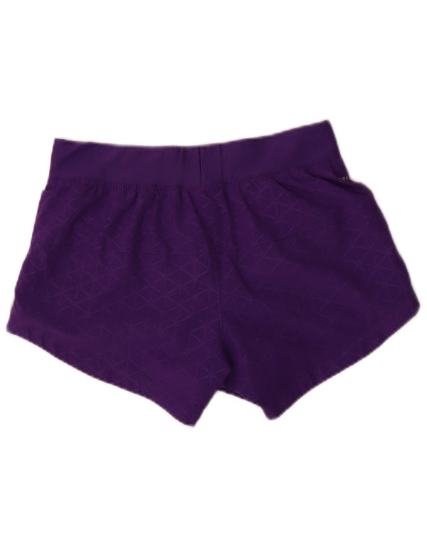 Pantaloni scurți sport Nike Dri Fit pentru femei UK 10 Poliester geometric geometric violet