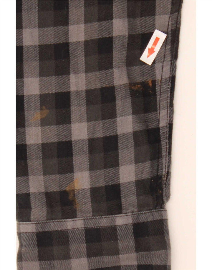 Cămașă de flanel pentru bărbați Vans, croită, XL, bumbac vichy negru