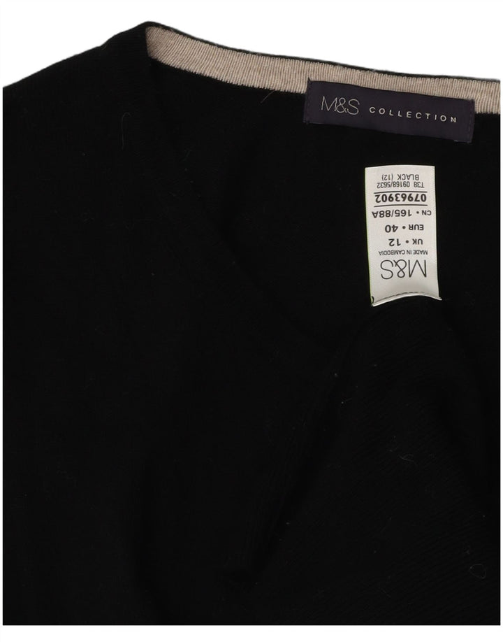 Pulover cardigan pentru femei Marks & Spencer UK 12 Medium Black Viscose