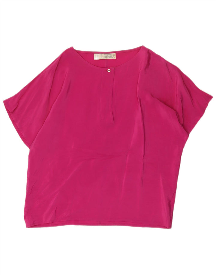 Bluză supradimensionată pentru femei Franco Ziche Top UK 8 Small Pink Acetat