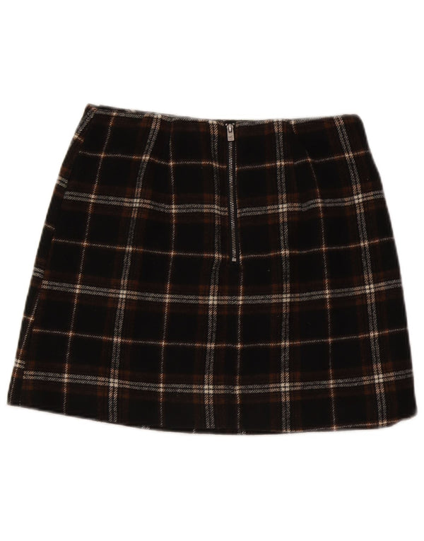 Fusta mini Hollister cu talie înaltă pentru femei, mică W27, poliester în carouri negru