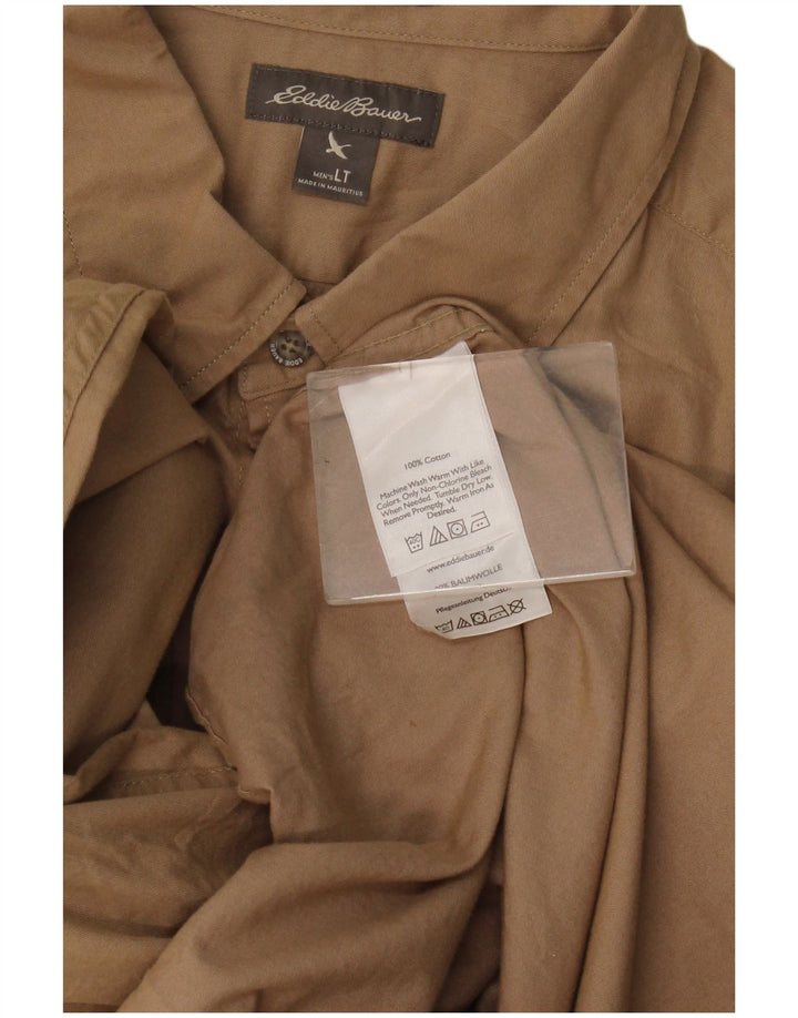 Cămașă înaltă pentru bărbați Eddie Bauer, mare, bej, bumbac