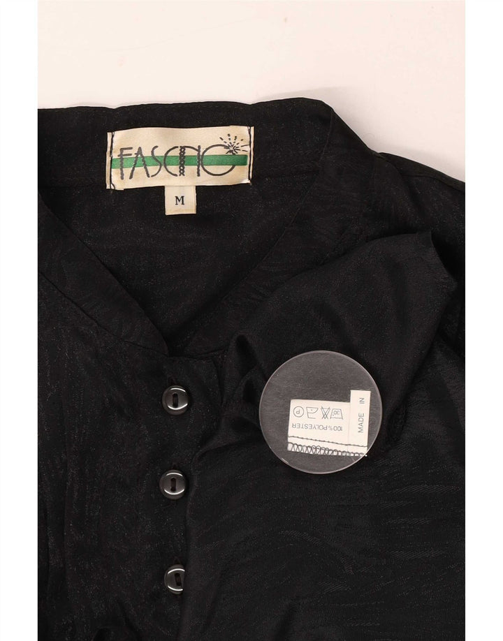 Bluză cămașă pentru femei Fascino UK 14 Medium Black Animal Print Poliester