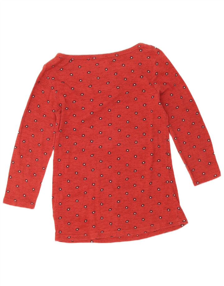 Marks & Spencer Top pentru femei cu mâneci 3/4 UK 12 Bumbac Floral Roșu Mediu