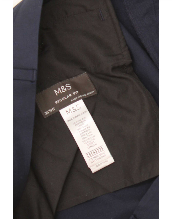 Pantaloni de costum pentru femei Marks & Spencer, cu ajustare normală, L36 L29 bleumarin