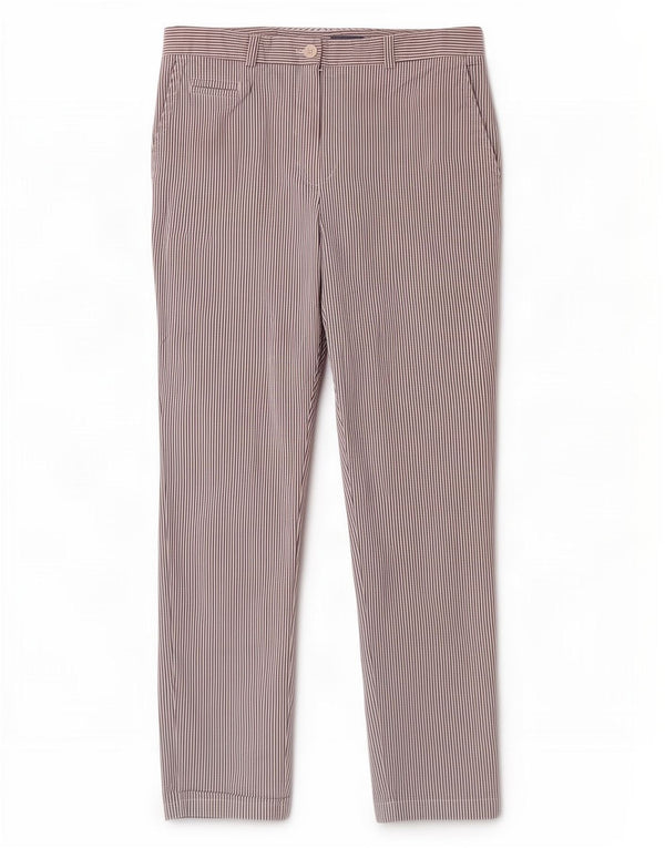 Marks & Spencer Womens Chino Trousers UK 12 Medium W32 L29 White Pinstripe