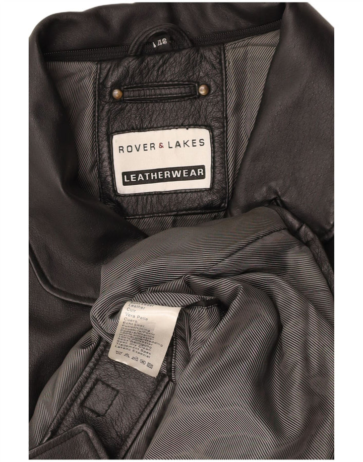 Palton din piele pentru bărbați ROVER&LAKES IT 48 Medium din piele neagră