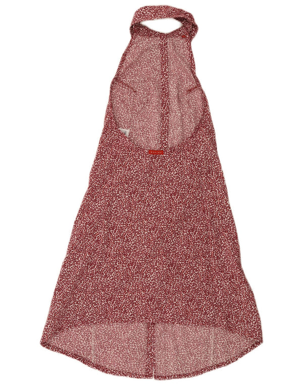 Rochie Replay pentru femei, cu șalter, UK 4 XS burgundy, bumbac cu imprimeu animal