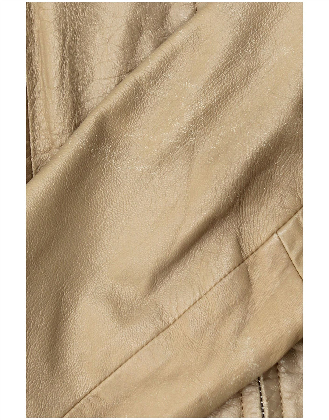 Jachetă de piele pentru femei Zara UK 14, mare, bej