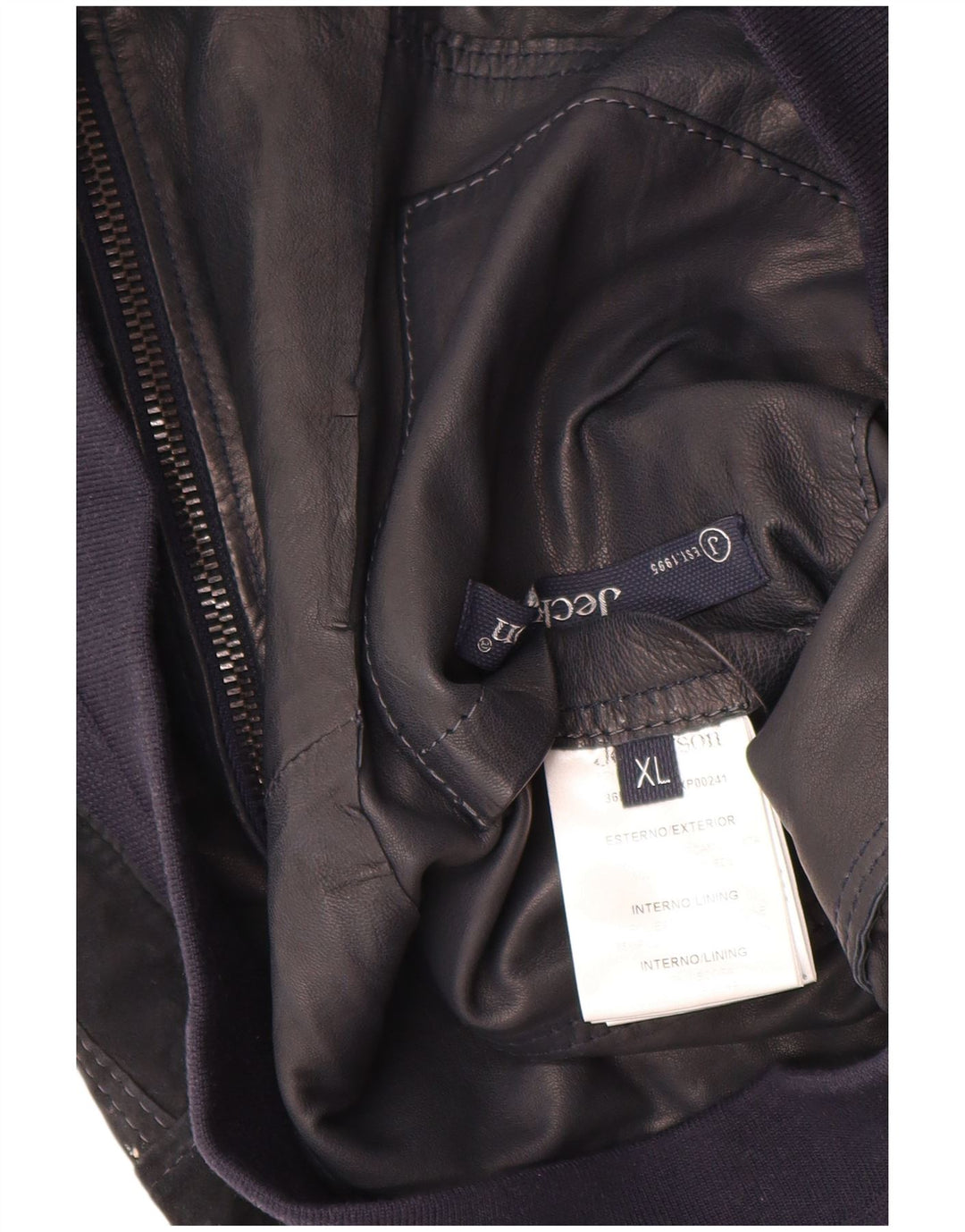 Bomber Jeckerson pentru femei de piele intoarsa UK 18 XL bleumarin