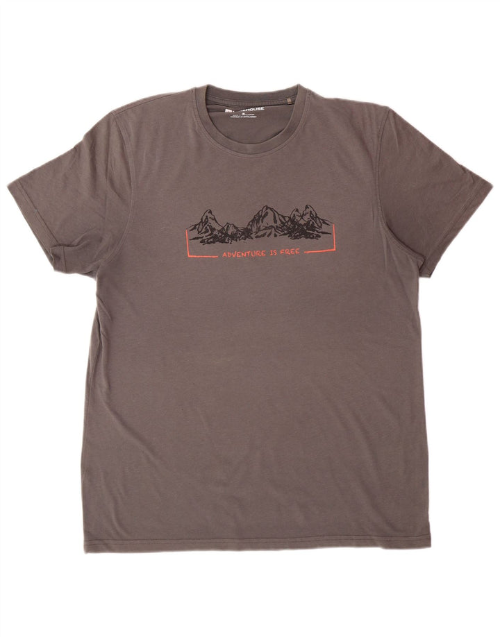 MOUNTAIN WAREHOUSE Tricou grafic pentru bărbați Top Medium Gri