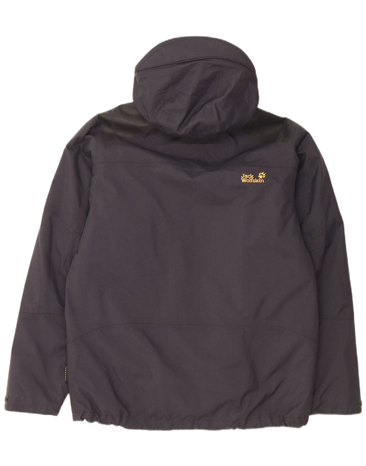 JACK WOLFSKIN Jachetă pentru bărbați cu glugă Sherpa Windbreaker UK 40/42 Mare Negru
