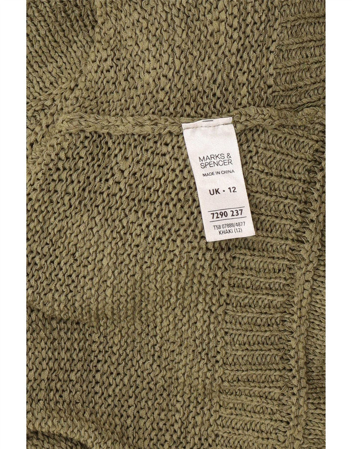 Pulover cardigan pentru femei Marks & Spencer cu mâneci 3/4 UK 12 Medium Khaki