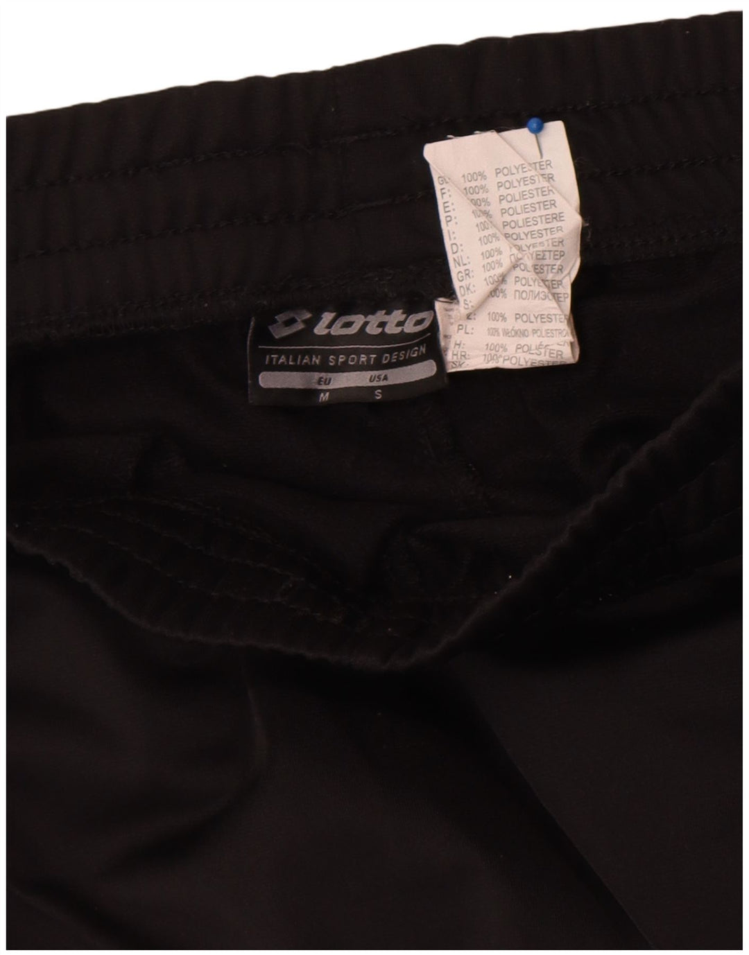 Pantaloni de trening Lotto pentru bărbați, poliester negru mic