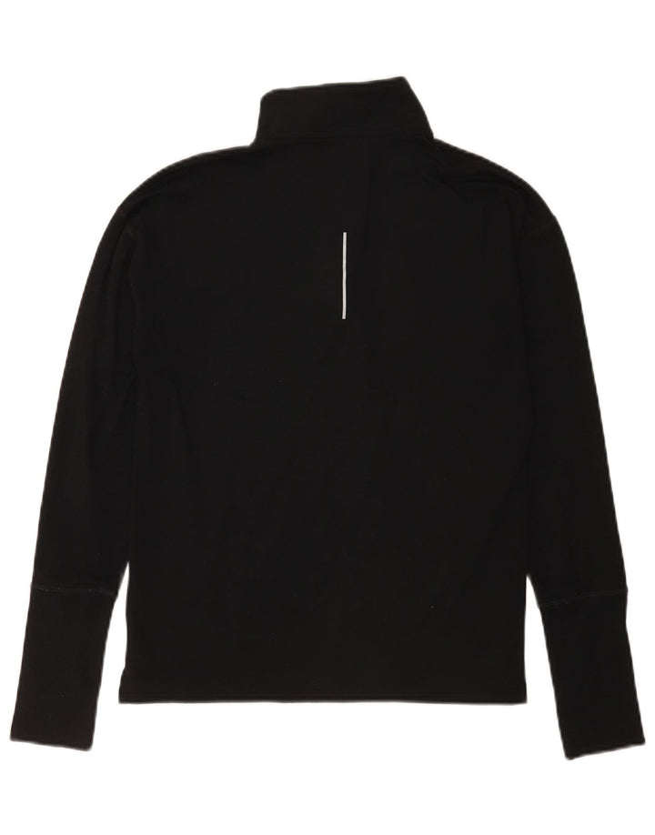 Top cu mânecă lungă pentru bărbați Dri Fit, cu fermoar și gât, XS, negru