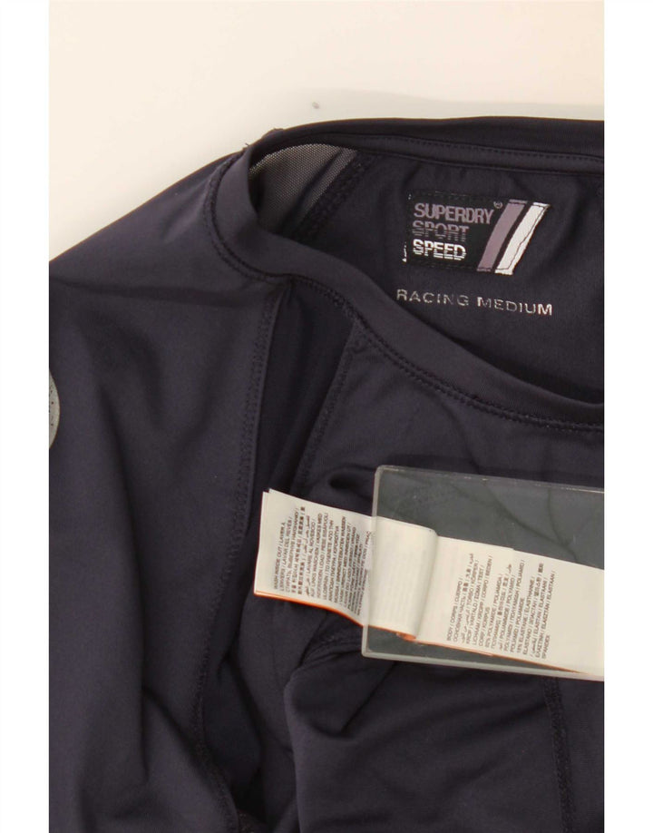Top grafic Superdry pentru femei cu mânecă lungă UK 12 Medium Bleumarin Colorblock
