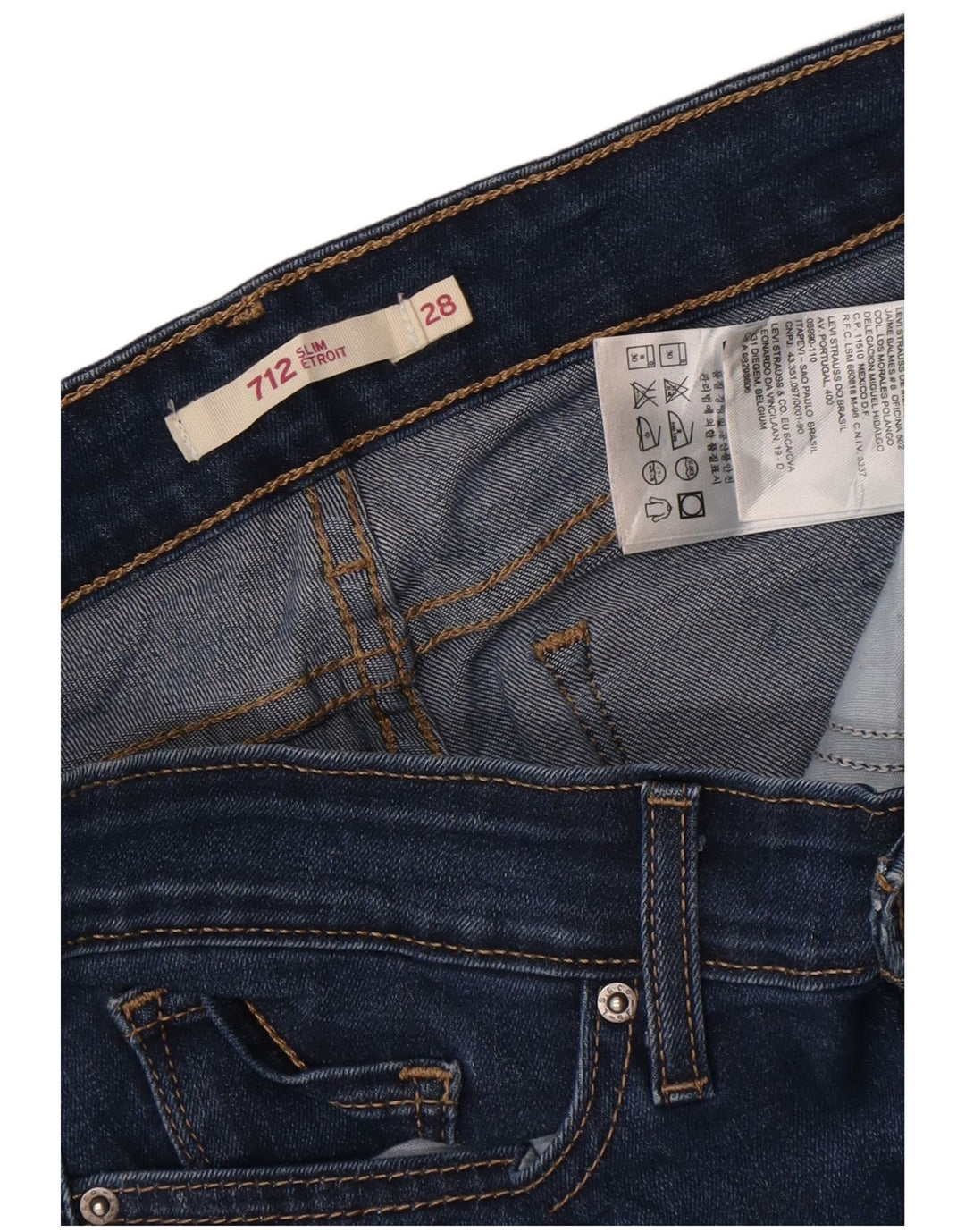 Blugi Levi's 712 Slim pentru femei W28 L31 Bumbac albastru