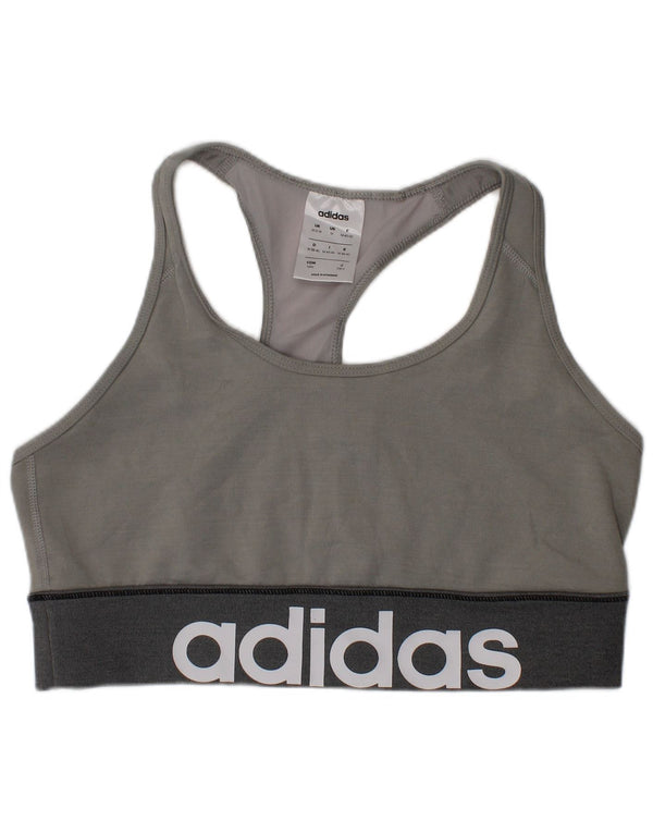 Adidas Climalite Graphic Sport Bra Top UK 12/14 Medium Gri Sport