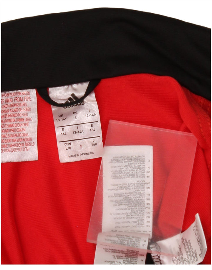 Jachetă de trening grafică ADIDAS pentru băieți 13-14 ani, negru, color block