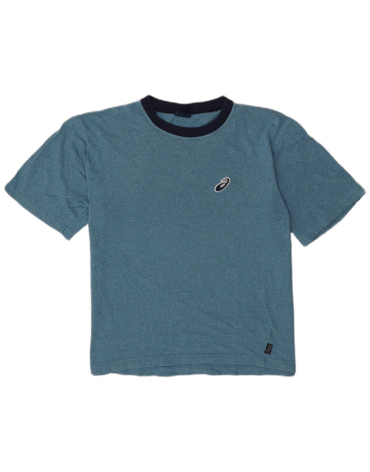 Tricou Asics pentru bărbați Top mediu albastru bumbac cu pete