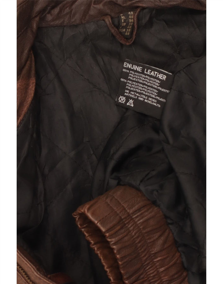 Jachetă de piele pentru bărbați VINTAGE UK 38 Piele maro medie