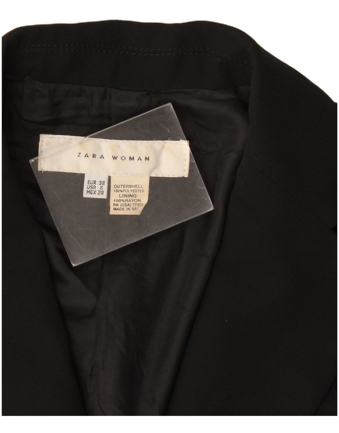 Blazer pentru femei Zara cu 1 nasture EU 38 Poliester mediu negru