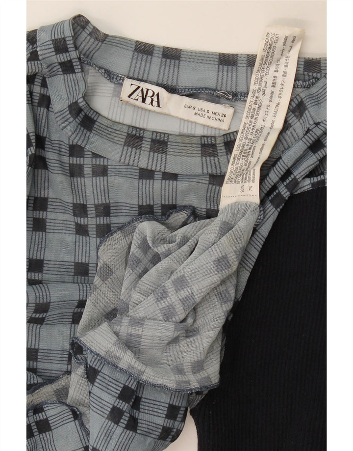 Bluză cu mânecă lungă pentru femei Zara UK 8 mic, bleumarin, caroserie
