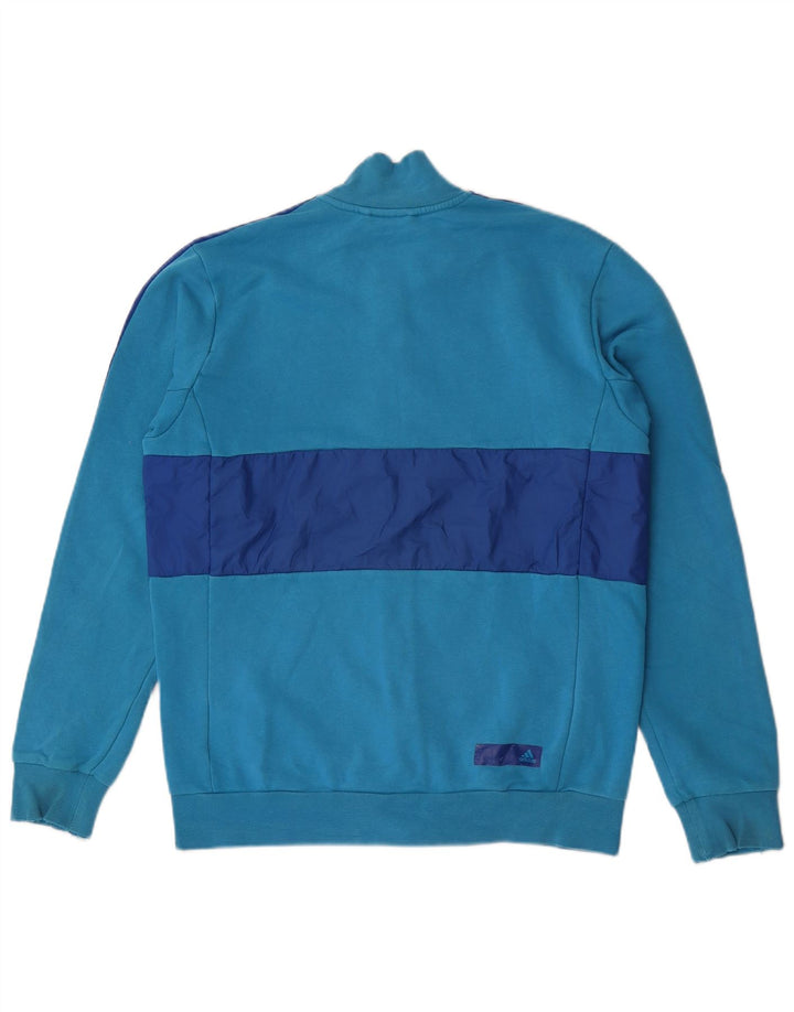 Jachetă de top pentru trening pentru bărbați Adidas, albastru mediu, color block, bumbac