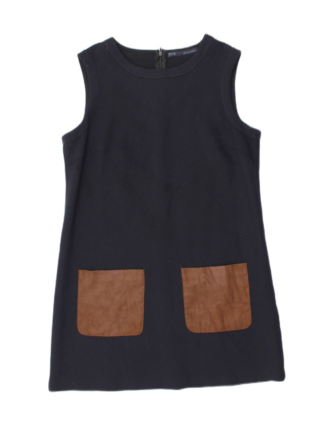 Rochie turnată fără mâneci pentru femei Zara UK 18 XL bleumarin poliester