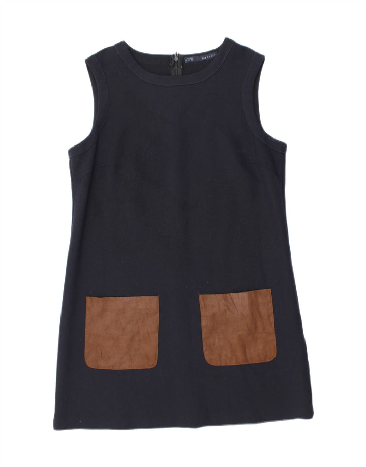 Rochie turnată fără mâneci pentru femei Zara UK 18 XL bleumarin poliester