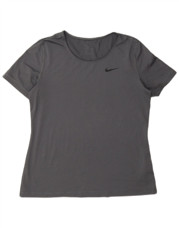 Tricou Nike Dri Fit pentru femei Top UK 16 Large Gri Poliester