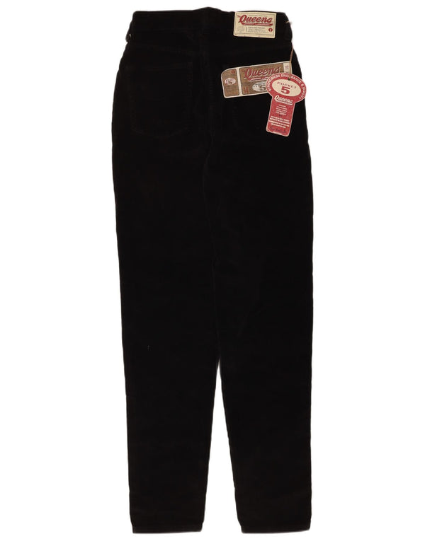 Pantaloni casual conici din catifea vintage pentru femei IT 42 Medium W28 L31 Negru
