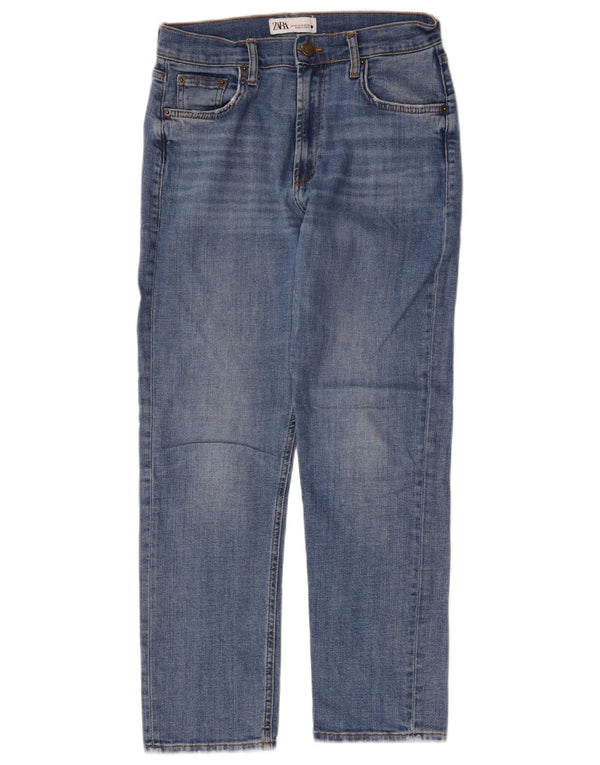 Blugi drepti pentru femei Zara EU 40 Medium W30 L27 Albastru