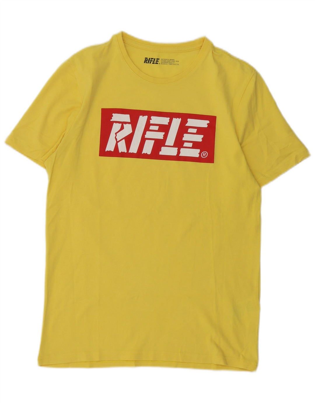 Tricou grafic pentru bărbați Rifle Top Bumbac galben mediu