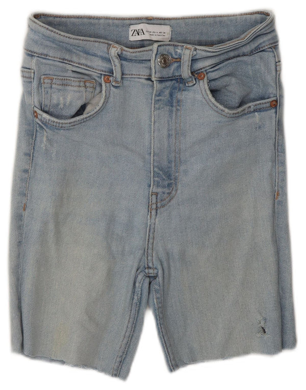 Pantaloni scurți din denim pentru femei Zara EU 36 XS W26 Albastru