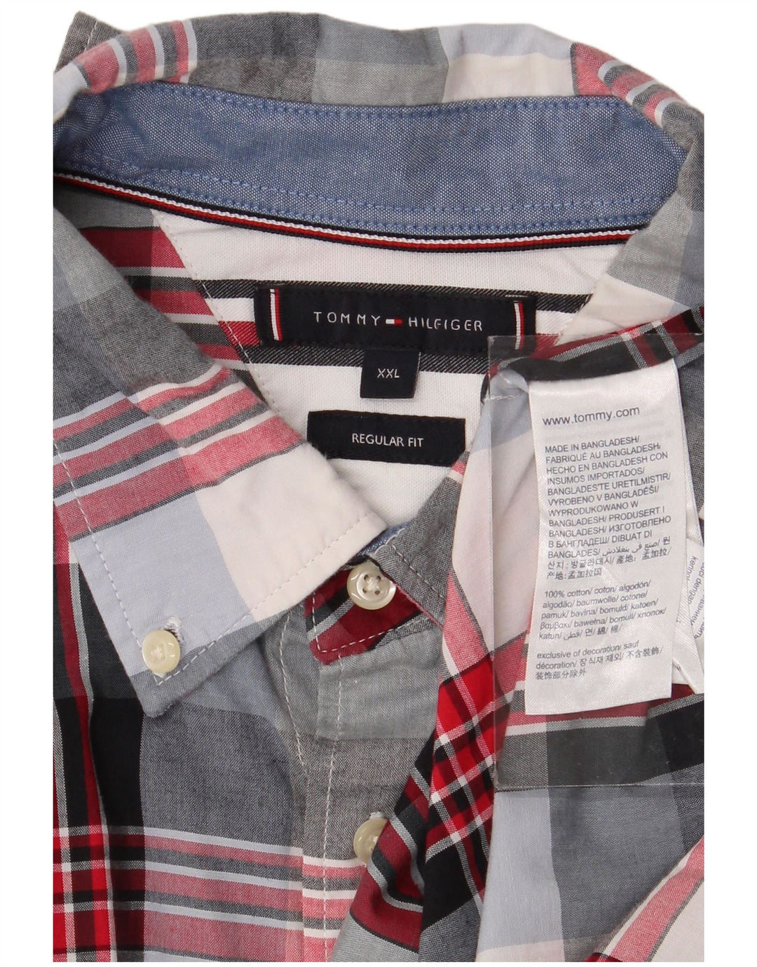 Cămașă pentru bărbați Tommy Hilfiger, cu formă regulată, 2XL, bumbac cu carouri multicolore