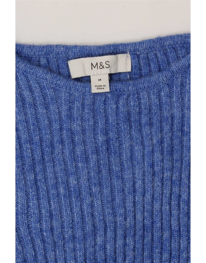 Pulover pentru femei Marks & Spencer cu gât de barcă, UK 14, albastru mediu