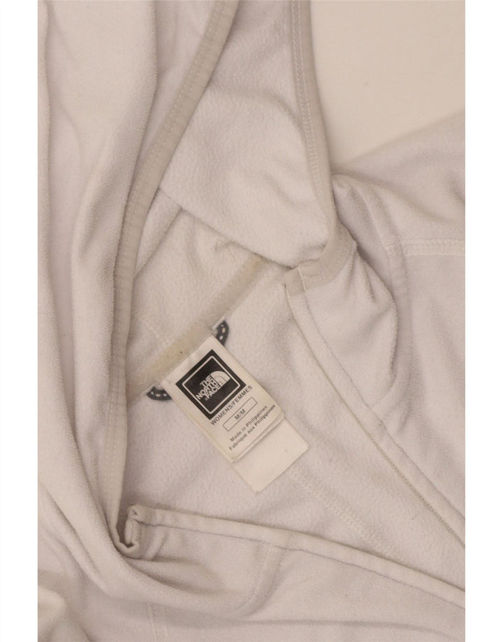 Jachetă polară cu glugă The North Face pentru femei UK 12 Poliester alb mediu
