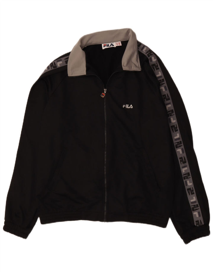 Jachetă de top pentru trening cu grafică pentru bărbați Fila IT 50 Medium Black Colorblock