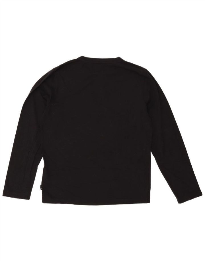 Top grafic Converse pentru bărbați cu mânecă lungă, bumbac mediu negru