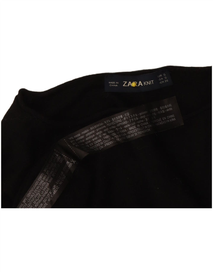 Top femeie Zara cu mânecă lungă UK 10 mic negru modal